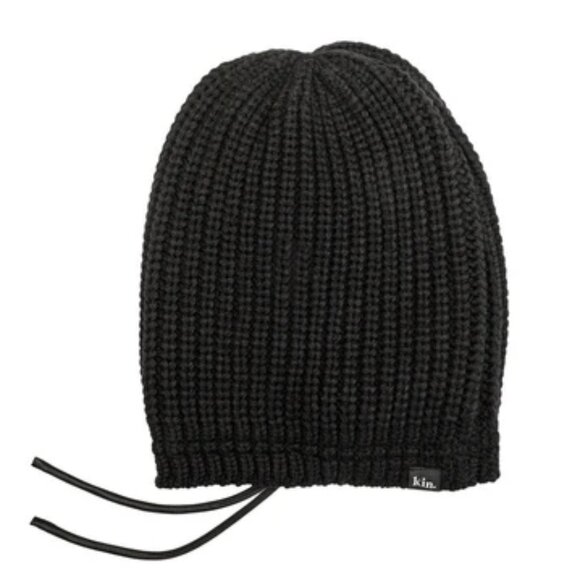 KINApparel Black Slouch Satin Lined Beanie - Picture 6 of 8